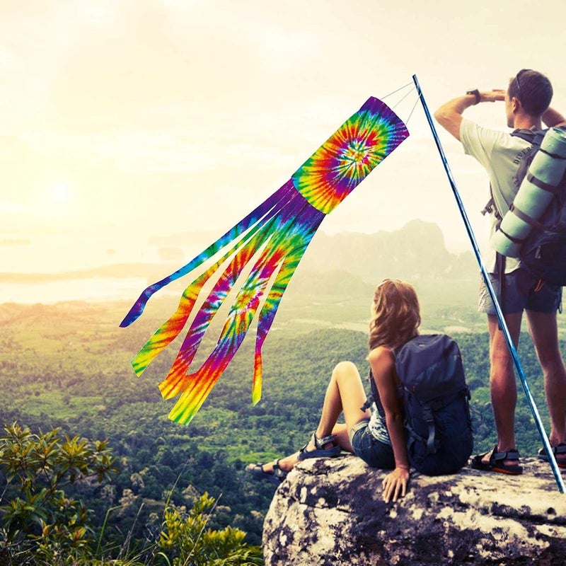 woobles Rainbow Windsock Wind Sculptures Rainbow Garden Colorful Hanging Decoration Wind Socks Outdoor For Flag Pole Caravan Camping Garden - Image 1